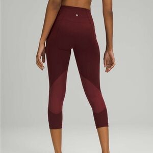 Lululemon Pace Rival High-Rise Crop 22" legging 
Red Merlot